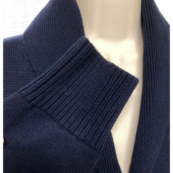 J.Crew Unisex Nautical Navy Wood Toggle Shawl Collar Cardigan Size M Preppy - Picture 6 of 9